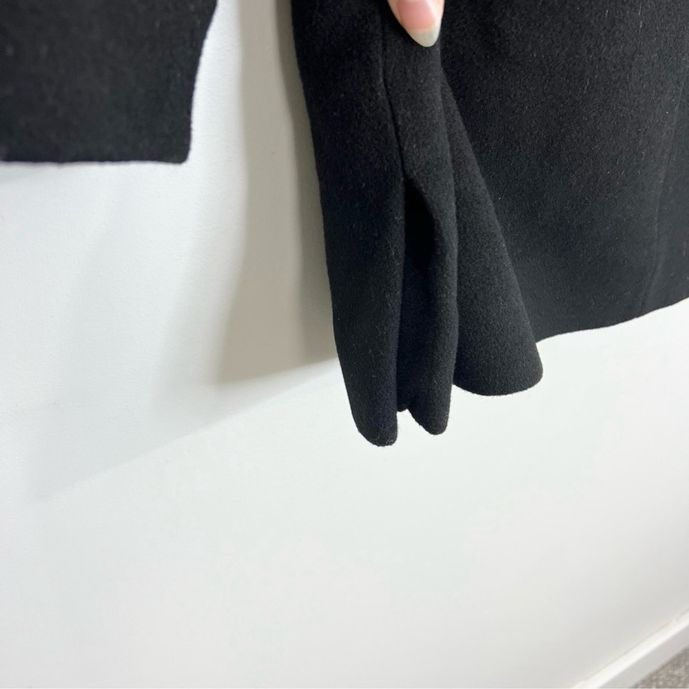 Vintage 90s Italian wool cashmere black brown mid length coat 12 - Picture 8 of 12
